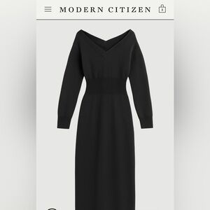 Modern Citizen Bora Off-Shoulder V-Neck Sweater Dress